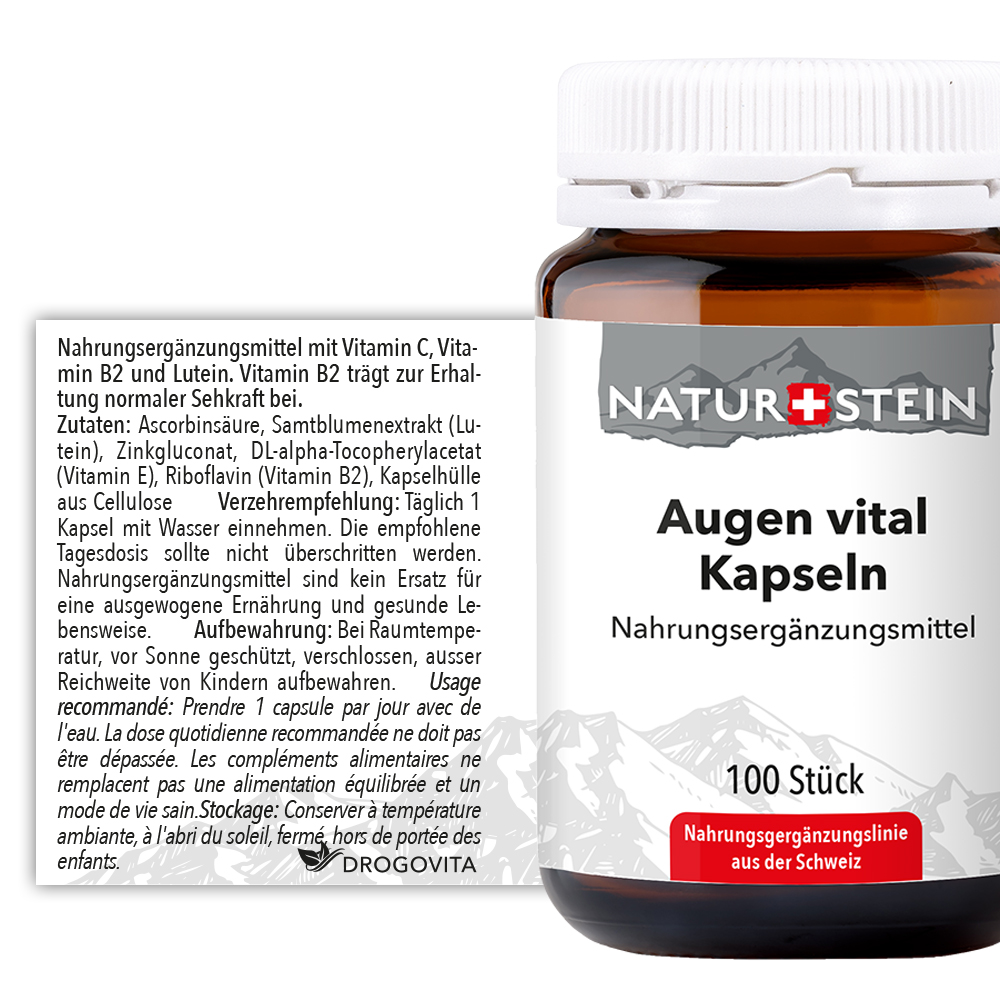 Naturstein Augen Vital Kapseln 100 Stück