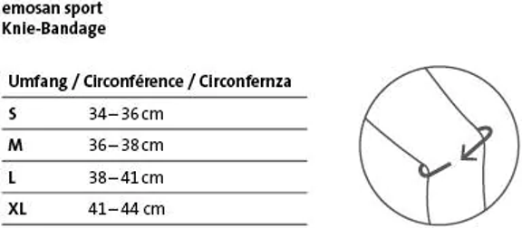 EMOSAN Sport Knie-Bandage L