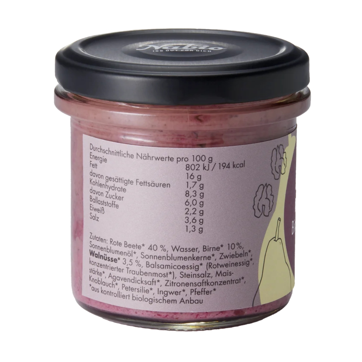 Nabio Aufstrich Rote Beete Birne Walnuss 135 g