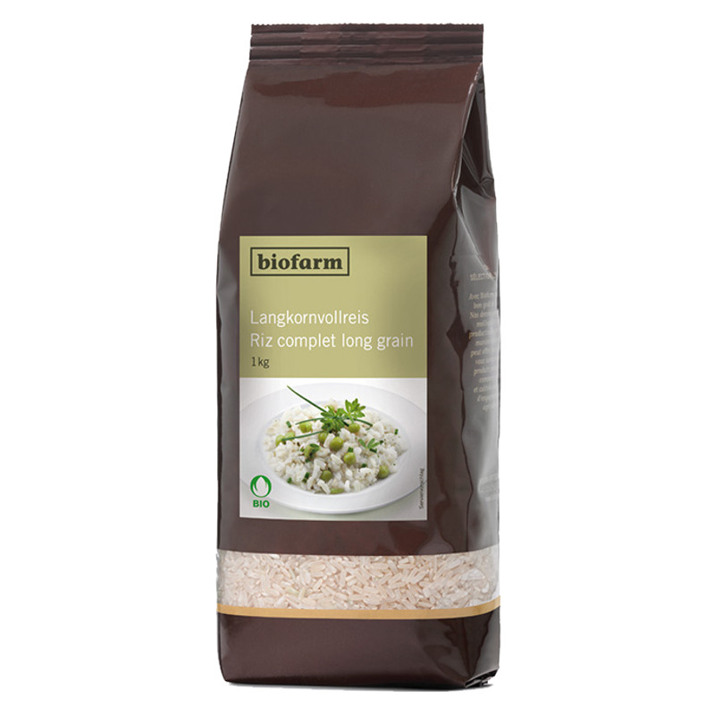 Biofarm Reis Langkorn Knospe Beutel 1 kg