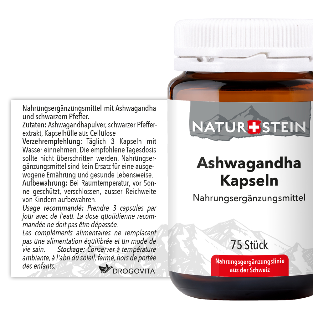 Naturstein Ashwagandha Kapseln 75 Stück