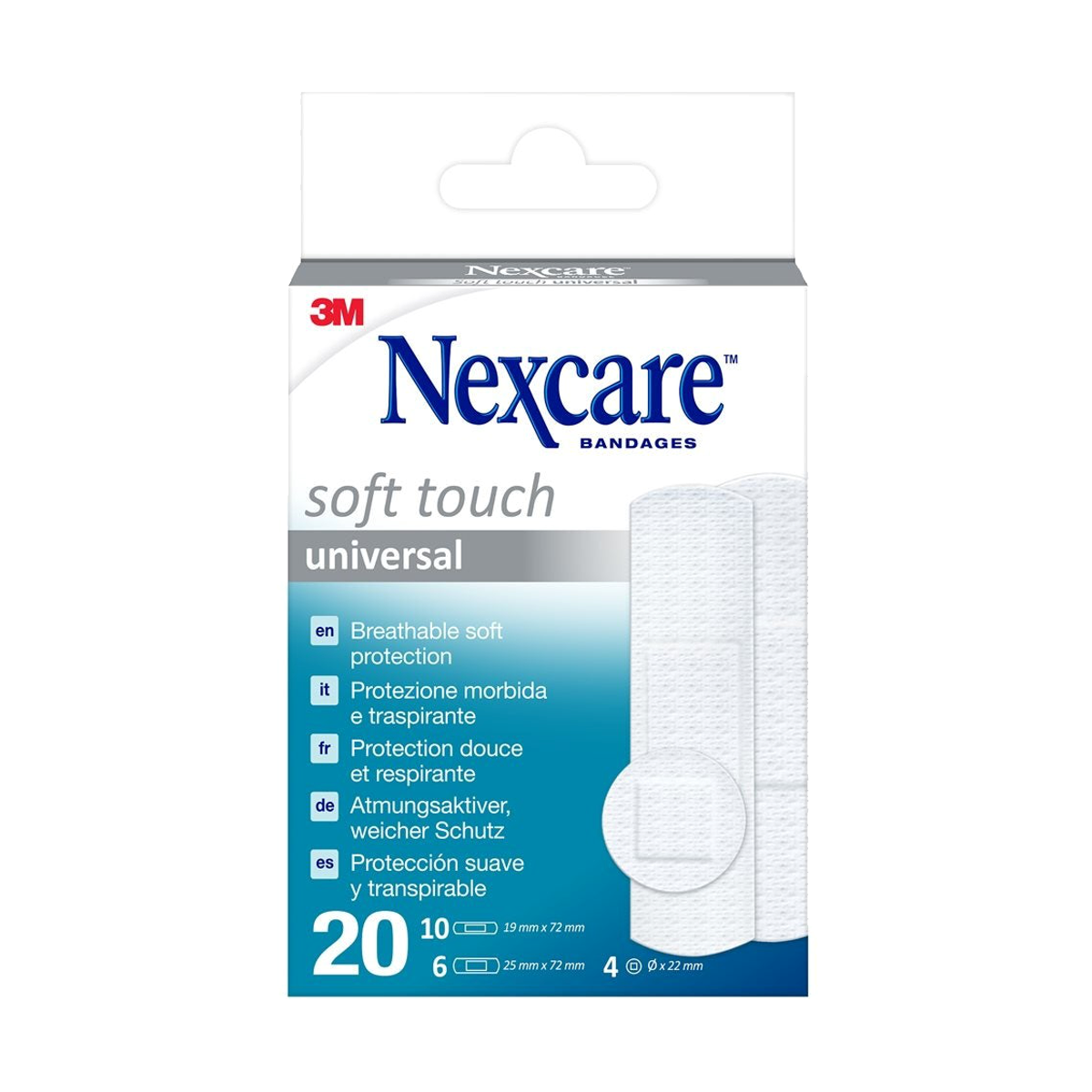 3M NEXCARE Pflaster Soft Touch 3 Grössen assortiert 20 Stück