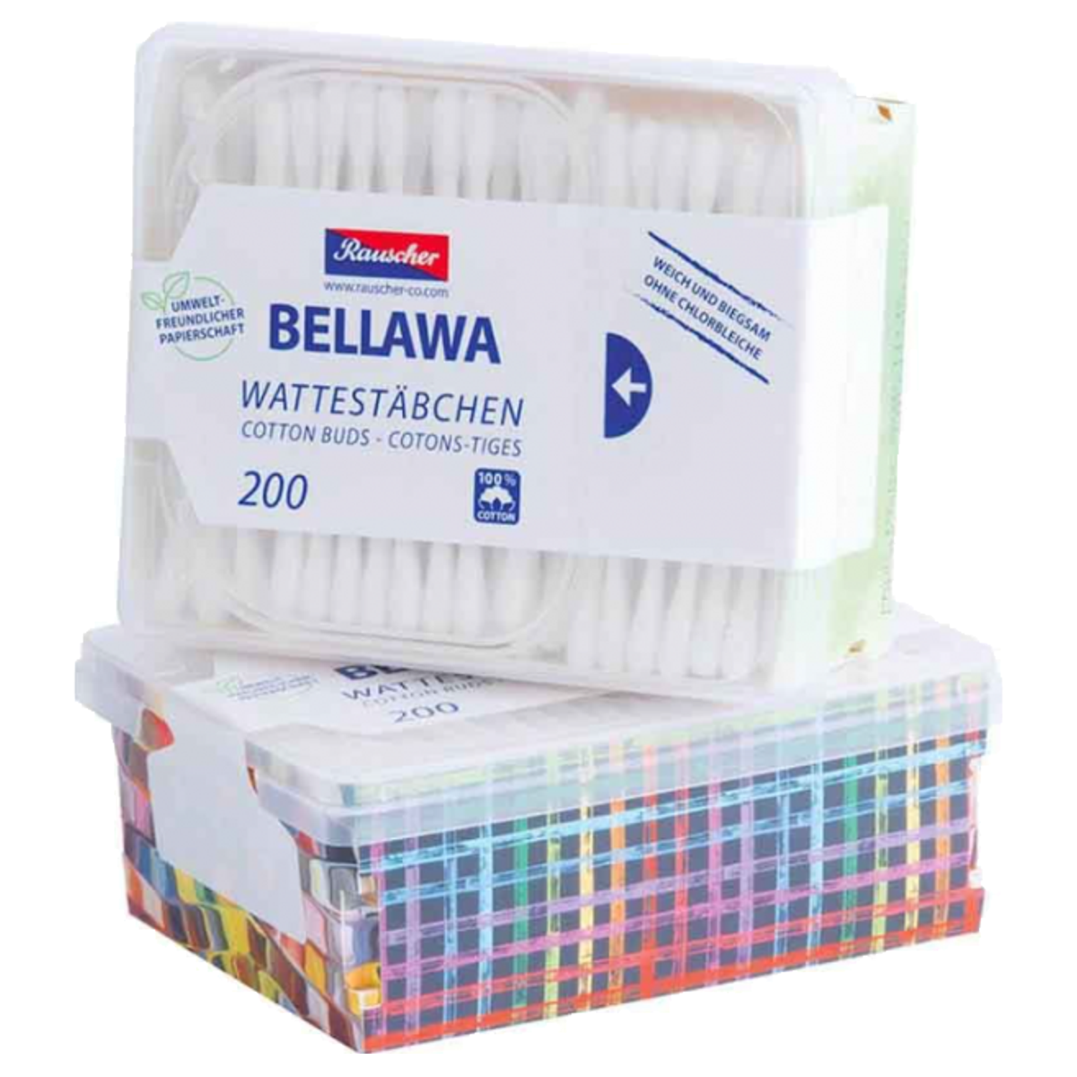 Bellawa Wattestäbchen Dekobox 200 Stück