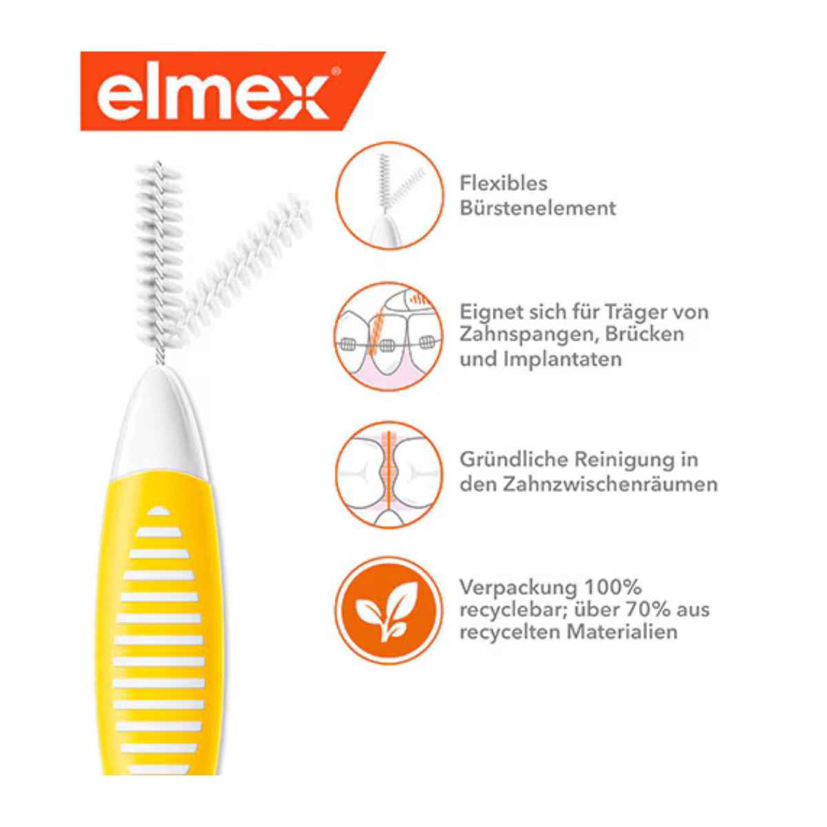 ELMEX Interdentalbürsten 0.7mm gelb 8 Stück