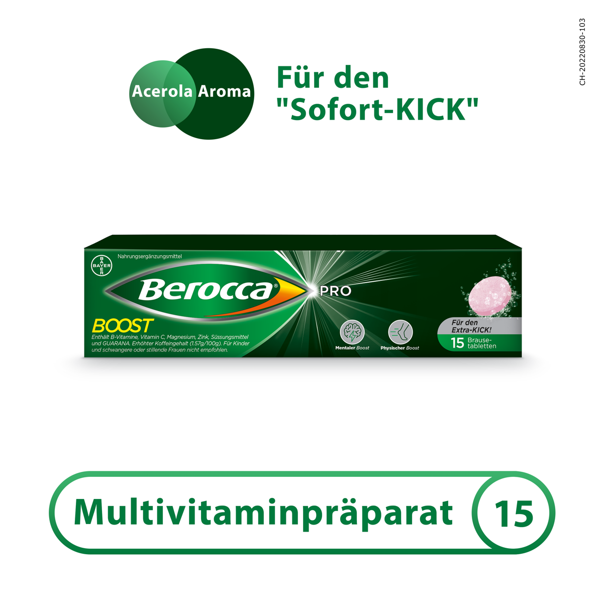 Berocca Pro Boost Brausetabletten 15 Stück Sofort-Kick