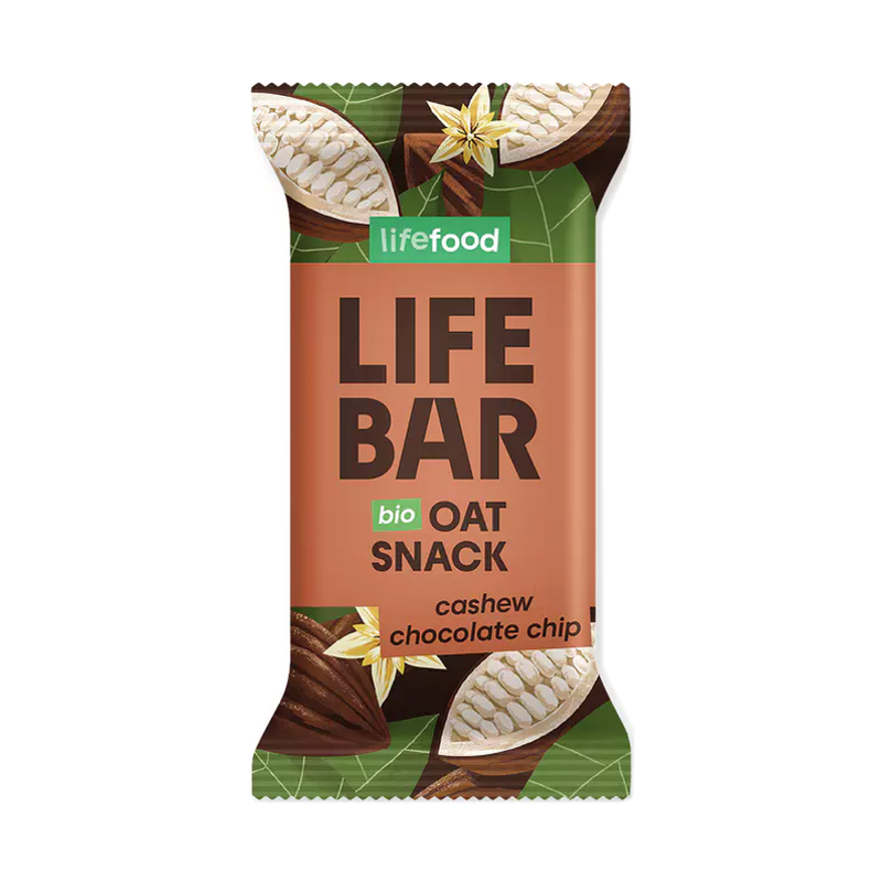 Lifefood Lifebar Hafersnack Cashew Chocolate Chip Riegel 40 g