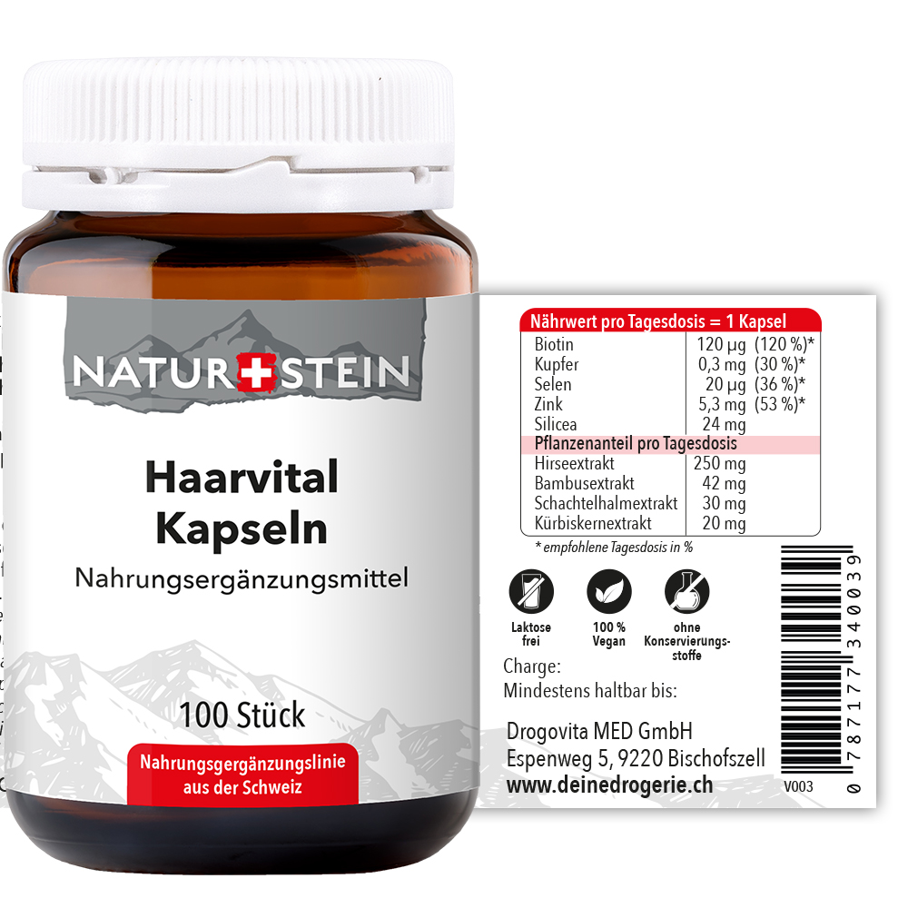 Naturstein Haarvital Kapseln 100 Stück