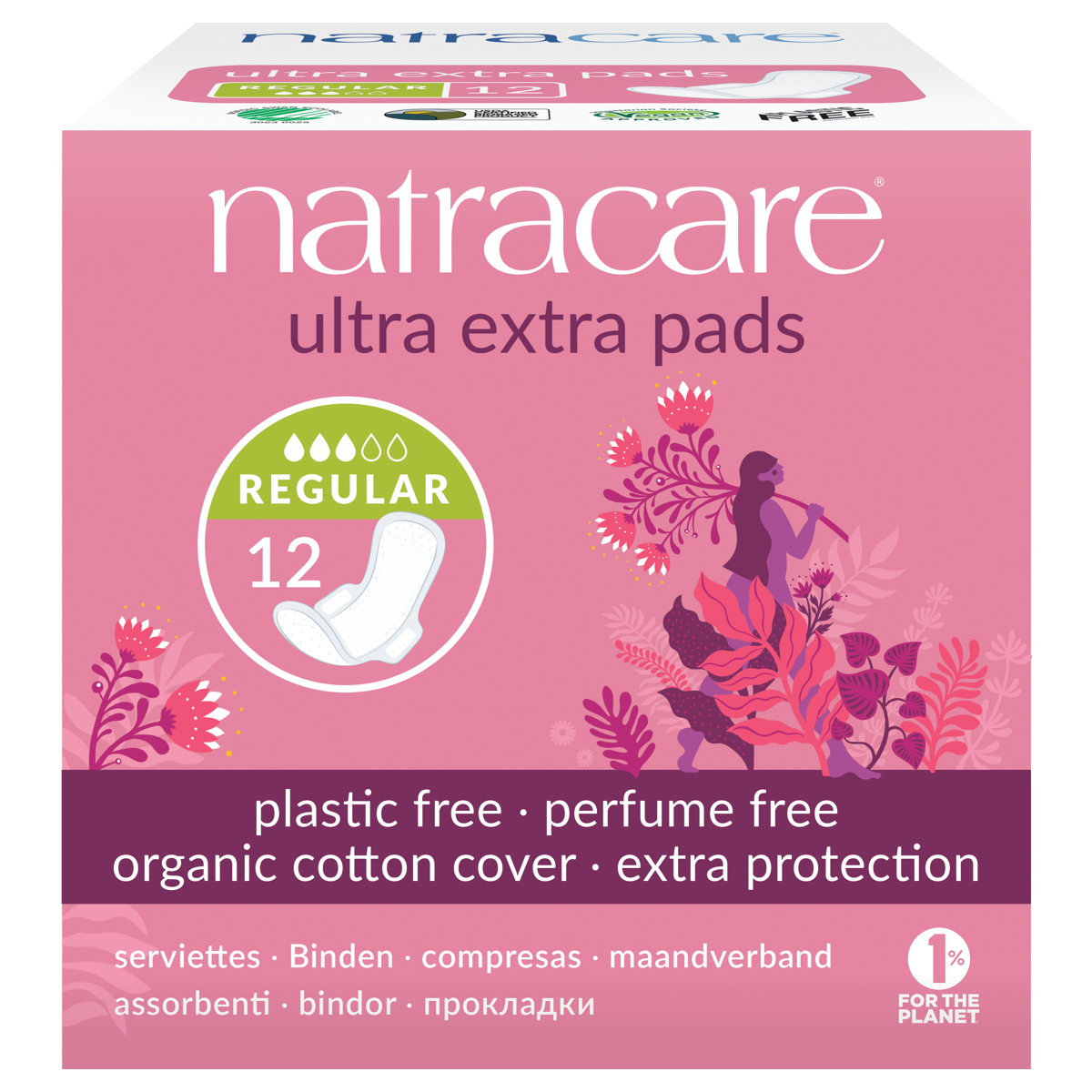 Natracare Damenbinden Flügel ultra exta normal 12 Stück