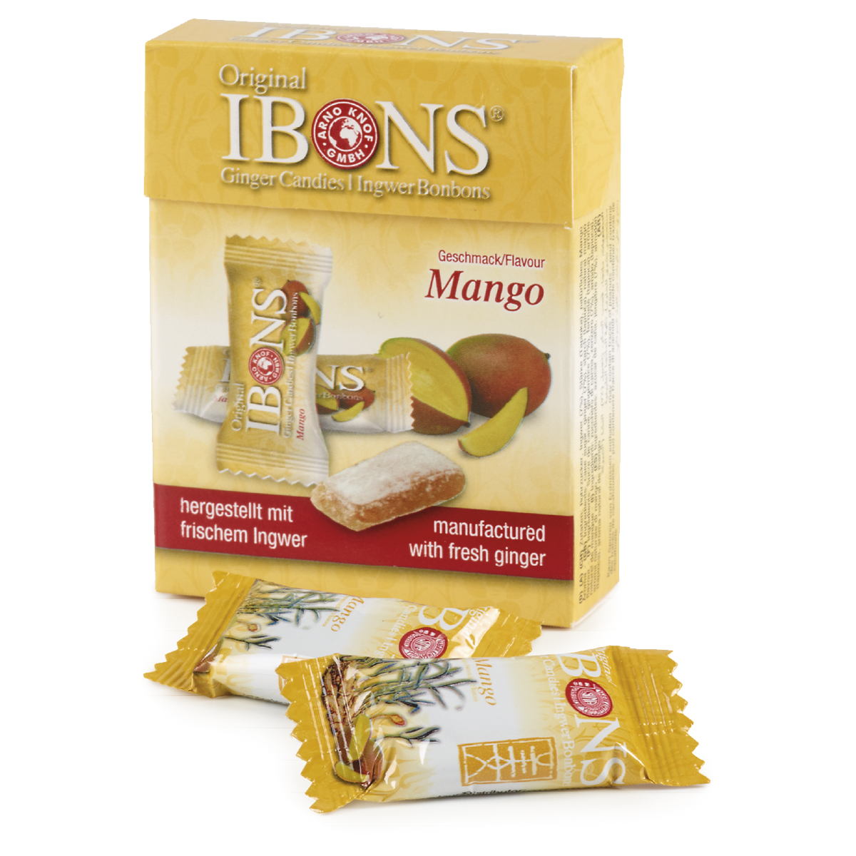 IBONS Ingwer Bonbon Mango Box 60 g