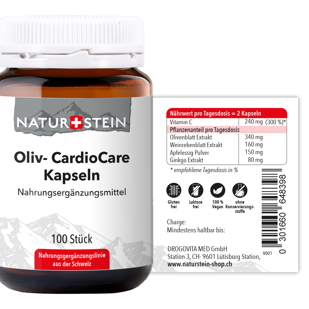 Naturstein Oliv- CardioCare Kapseln 100 Stück